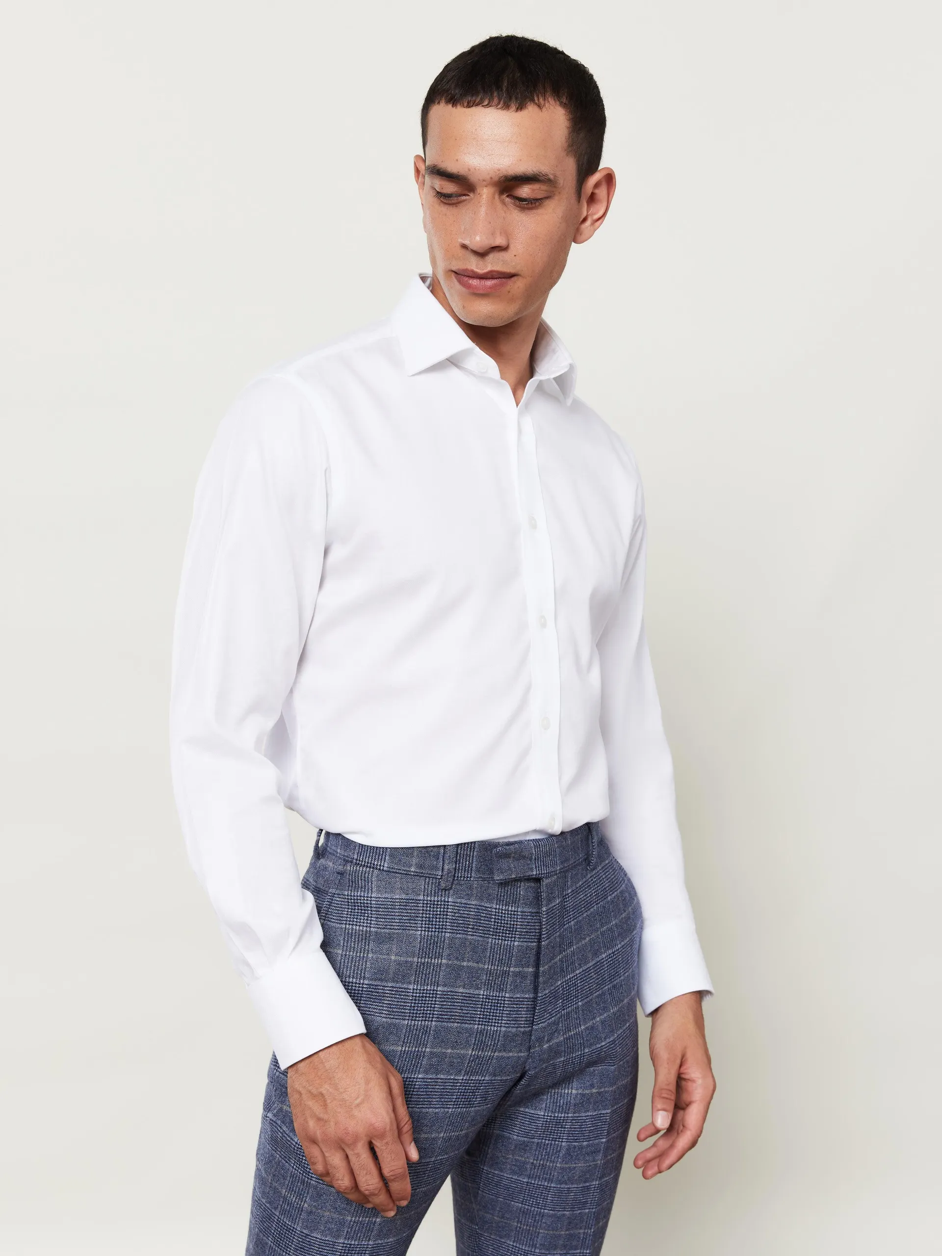 Non-Iron White Twill Regular Fit Shirt