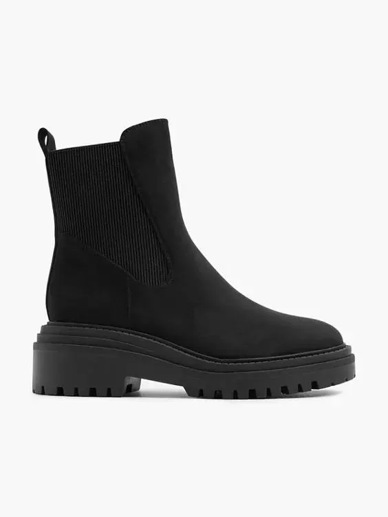 Black Chunky Platformed Chelsea Boot