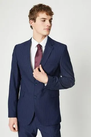 Navy Fine Stripe Suit Jacket