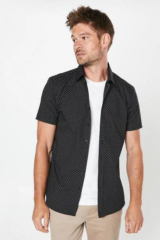 Ditsy Print Short Sleeve Shirt