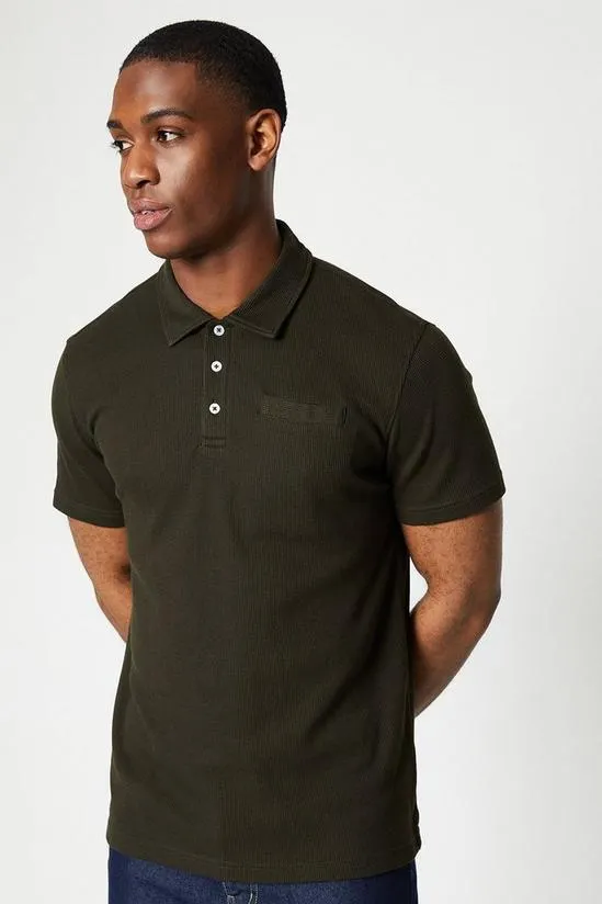 Short Sleeve Waffle Polo