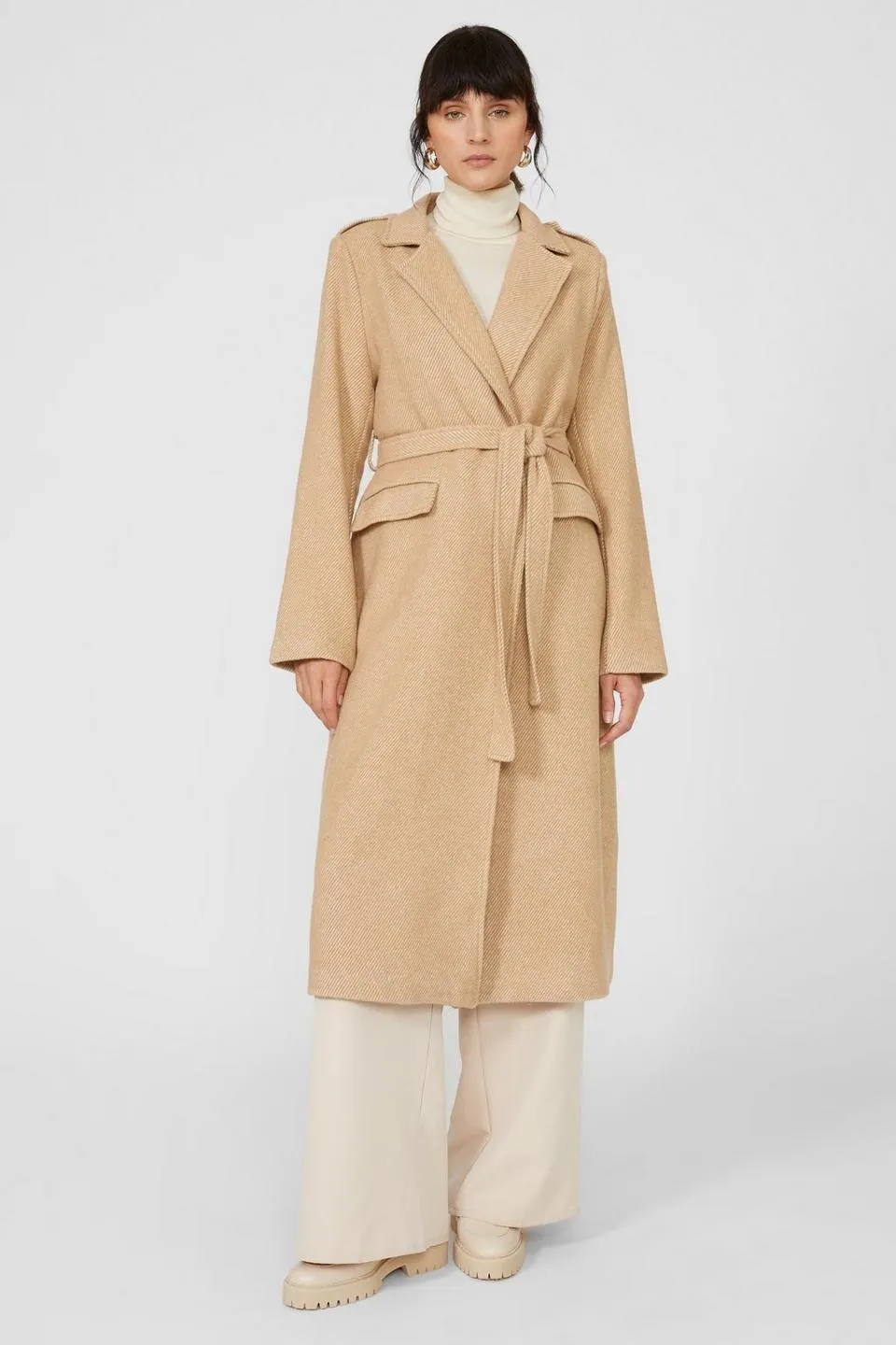 Herringbone Belted Coat