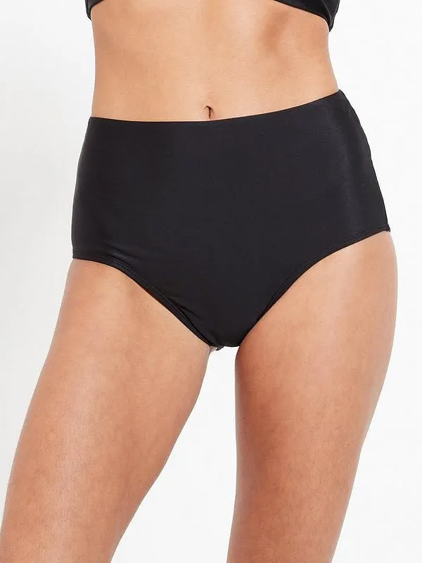 Mix & Match High Waist Bikini Brief - Black