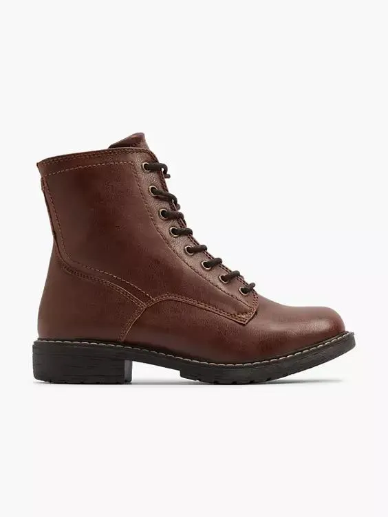 Cognac Lace Up Boot