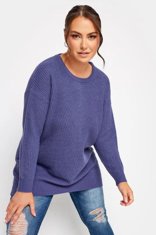 YOURS Curve Purple Essential Knitted Jumper