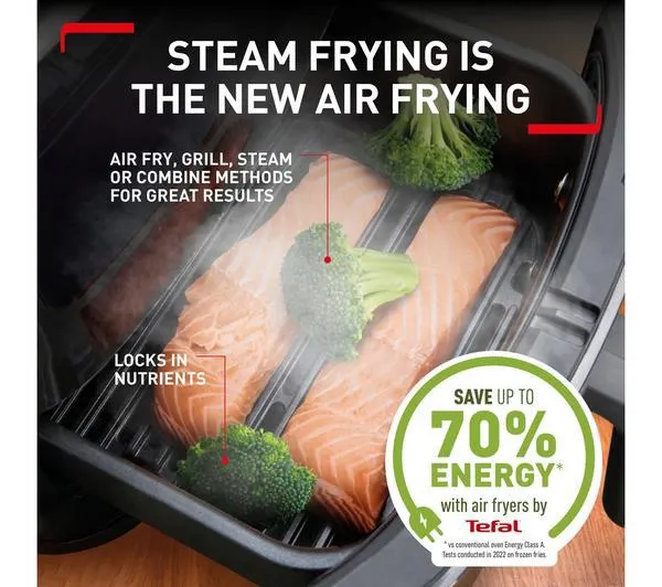TEFAL EasyFry 3-in-1 FW201827 Air Fryer, Grill & Steamer – Black