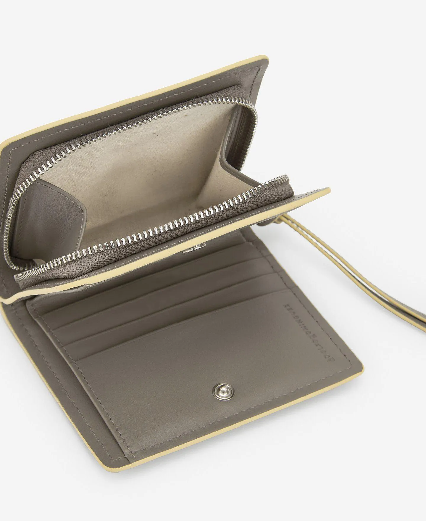 Grey responsible leather wallet women