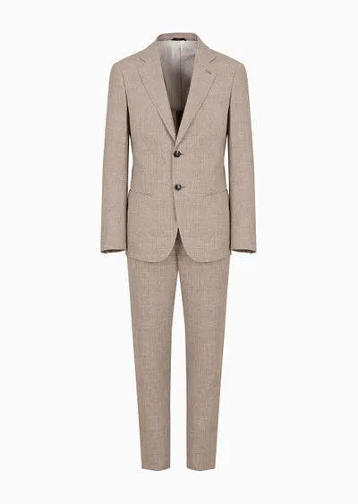 Single-breasted Soho line suit in linen and virgin wool