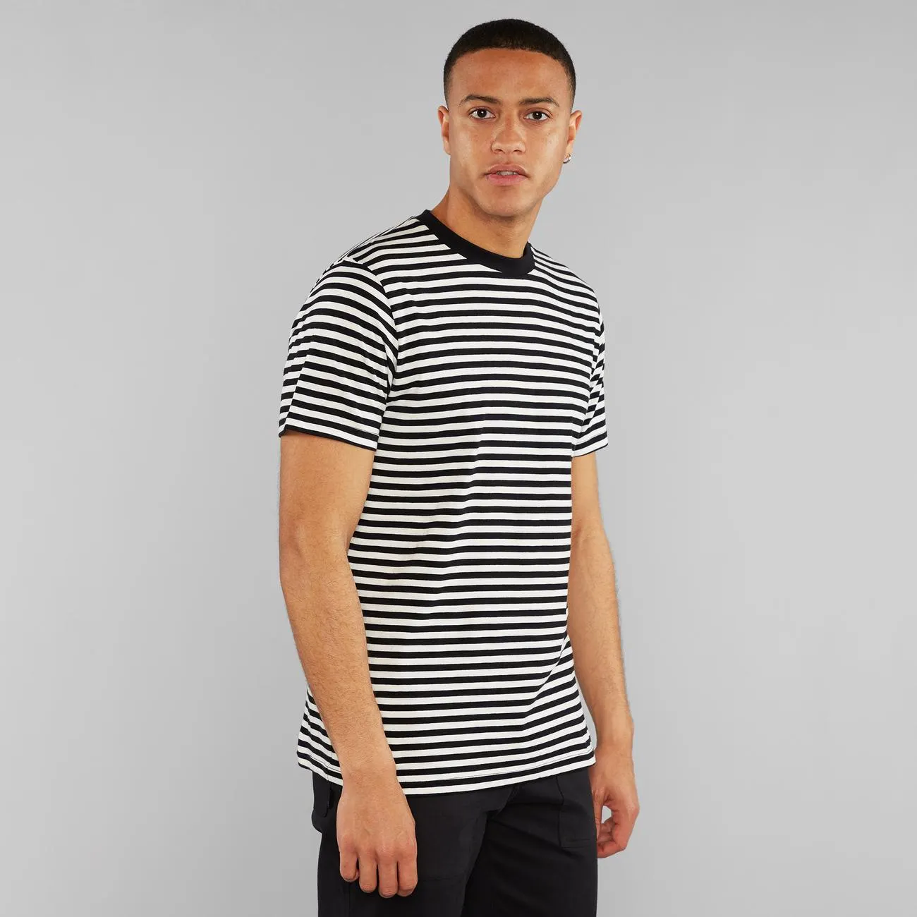 T-shirt Stockholm Stripes Black/Off-White