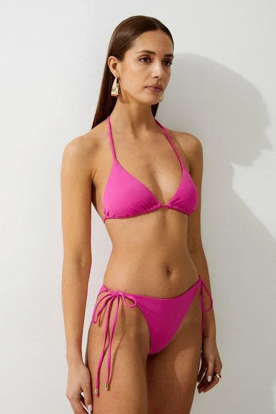 Ruched Detail Cheeky Tie Side Bikini Bottoms