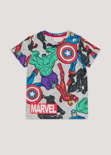 Kids Grey Marvel T-Shirt (4-13yrs) - Age 12 Years