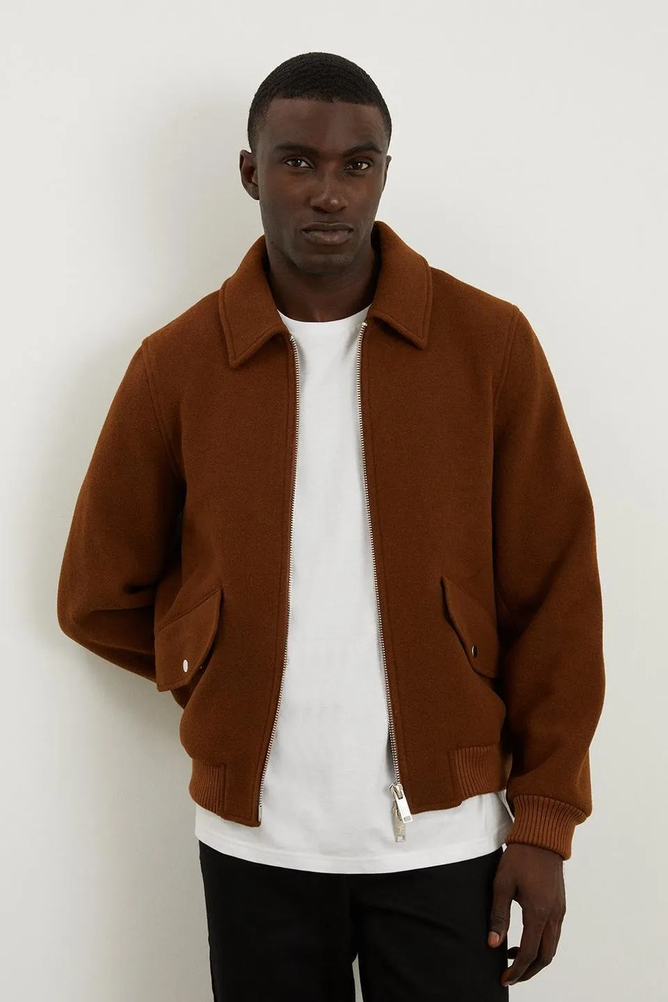 Wool Textured Bomber Jacket