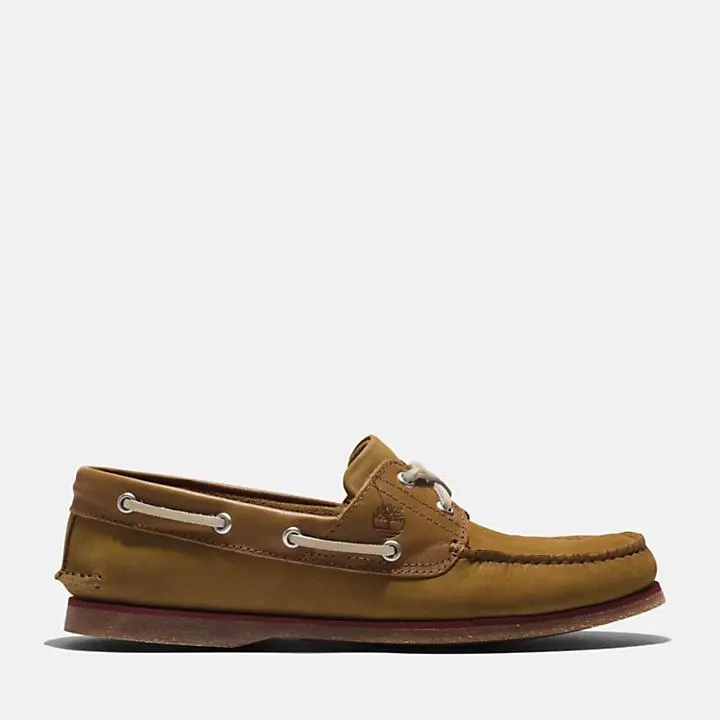 Classic Boat Shoe for Men in Brown Nubuck