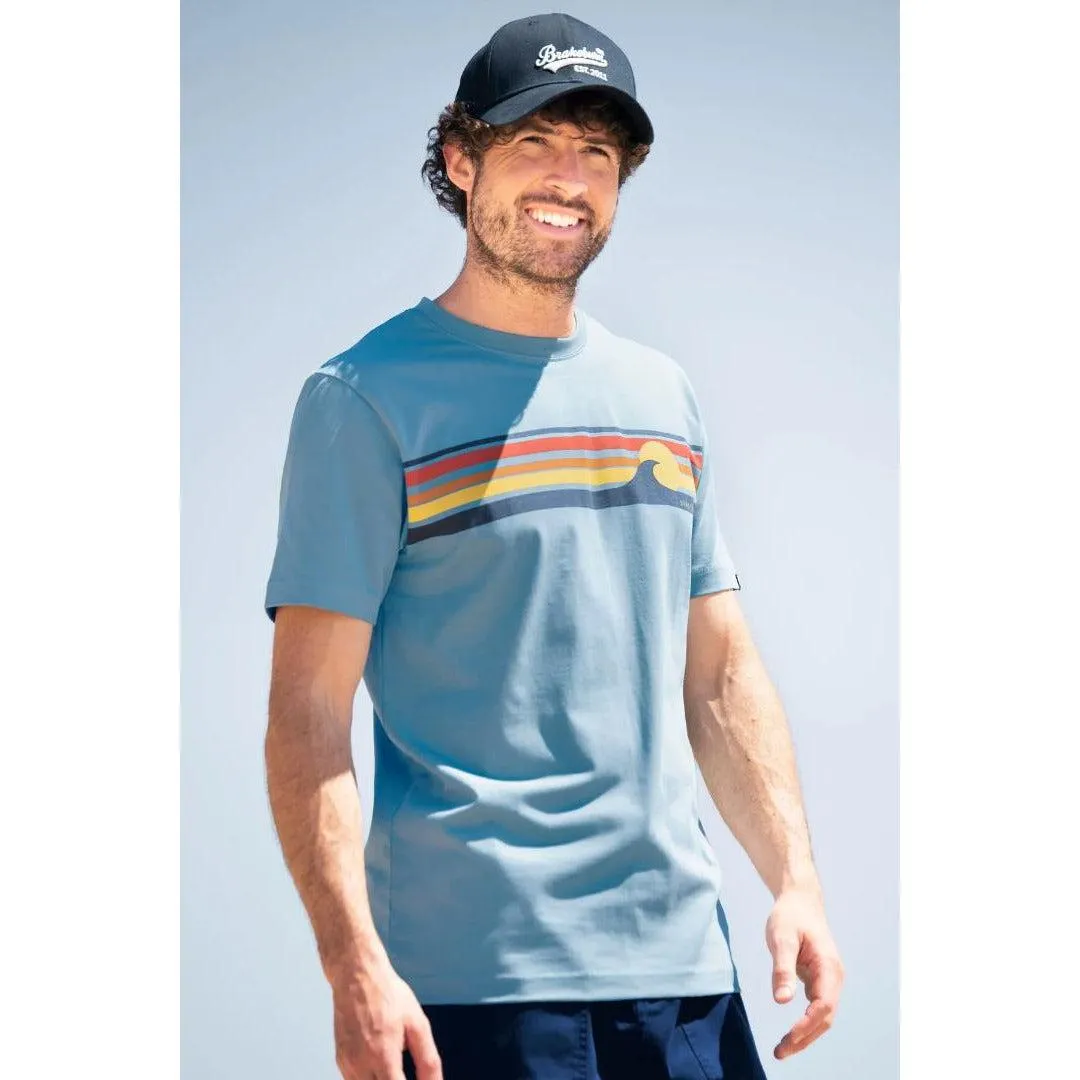 Brakeburn Retro Stripe Wave Tee - Blue