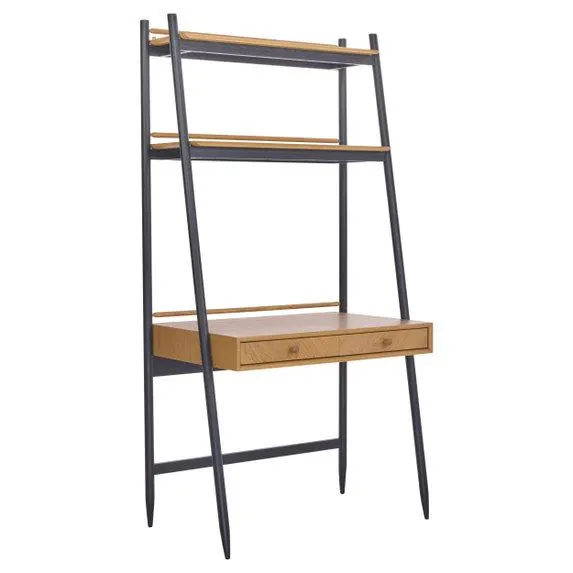 Monza Desk in Oak & Black POBK