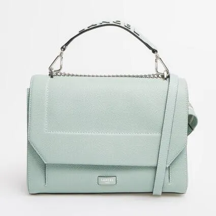 Sage Leather Flap Cross Body Bag