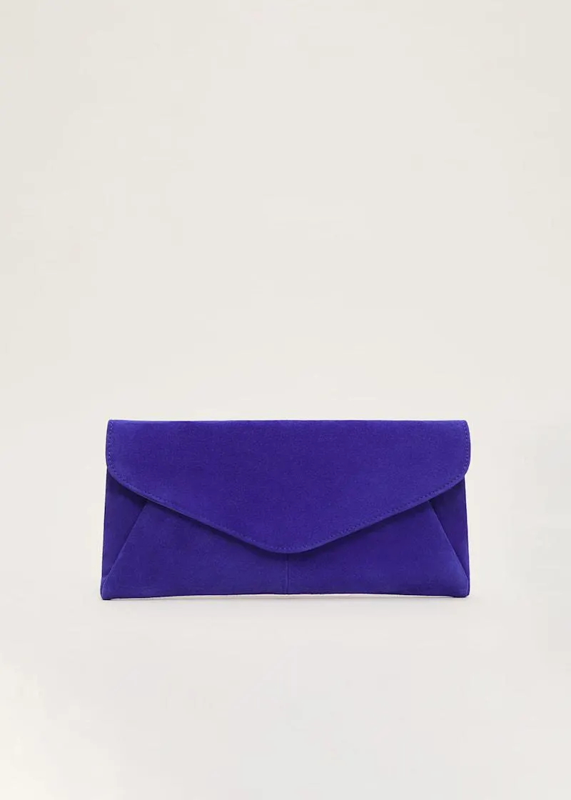 Wendie Dark Blue Suede Clutch Bag