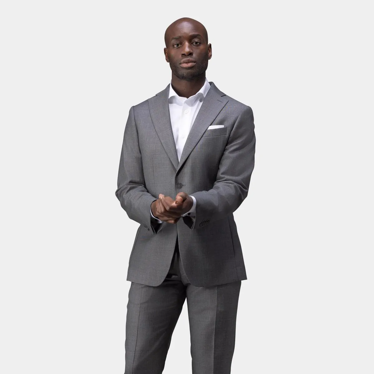 Steel gray two-piece suit