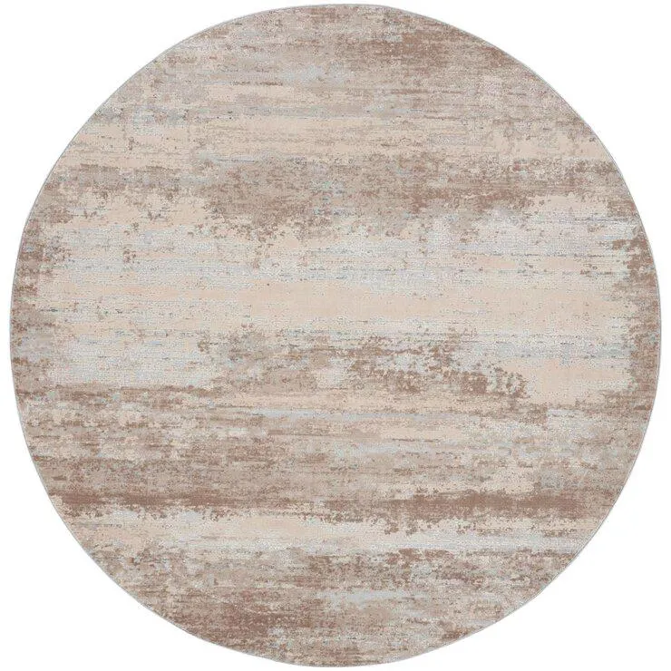 Rustic Textures Blended Beige Circle Rug, 160cm