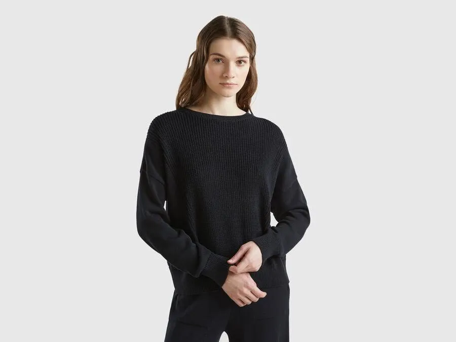 Black cotton sweater