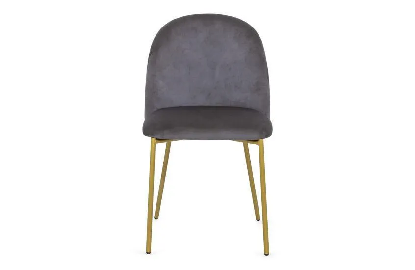 Pair of Daliah Dining Chairs, Brass Legs