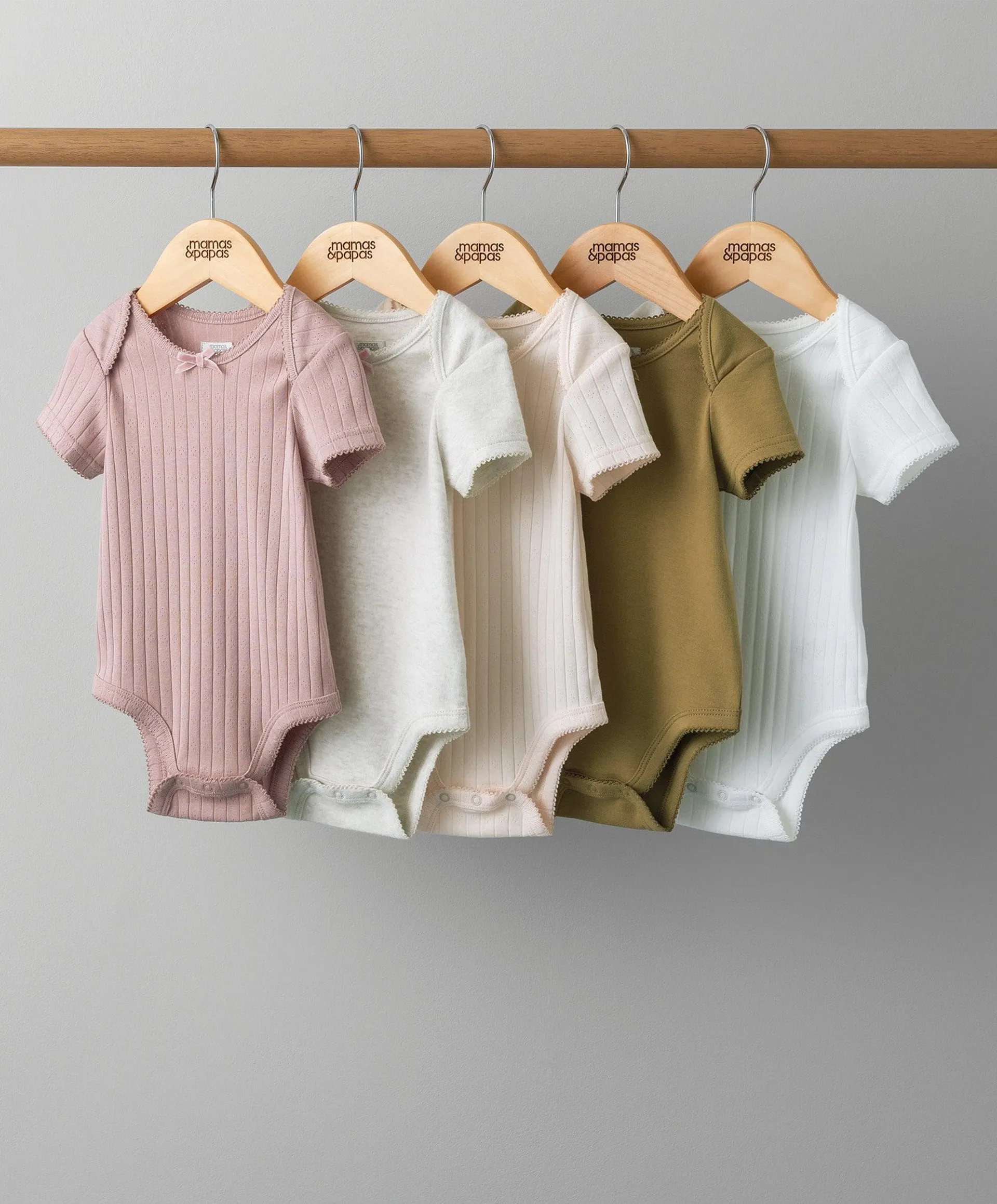 Pointelle Short Sleeve Bodysuit - 5 Pack