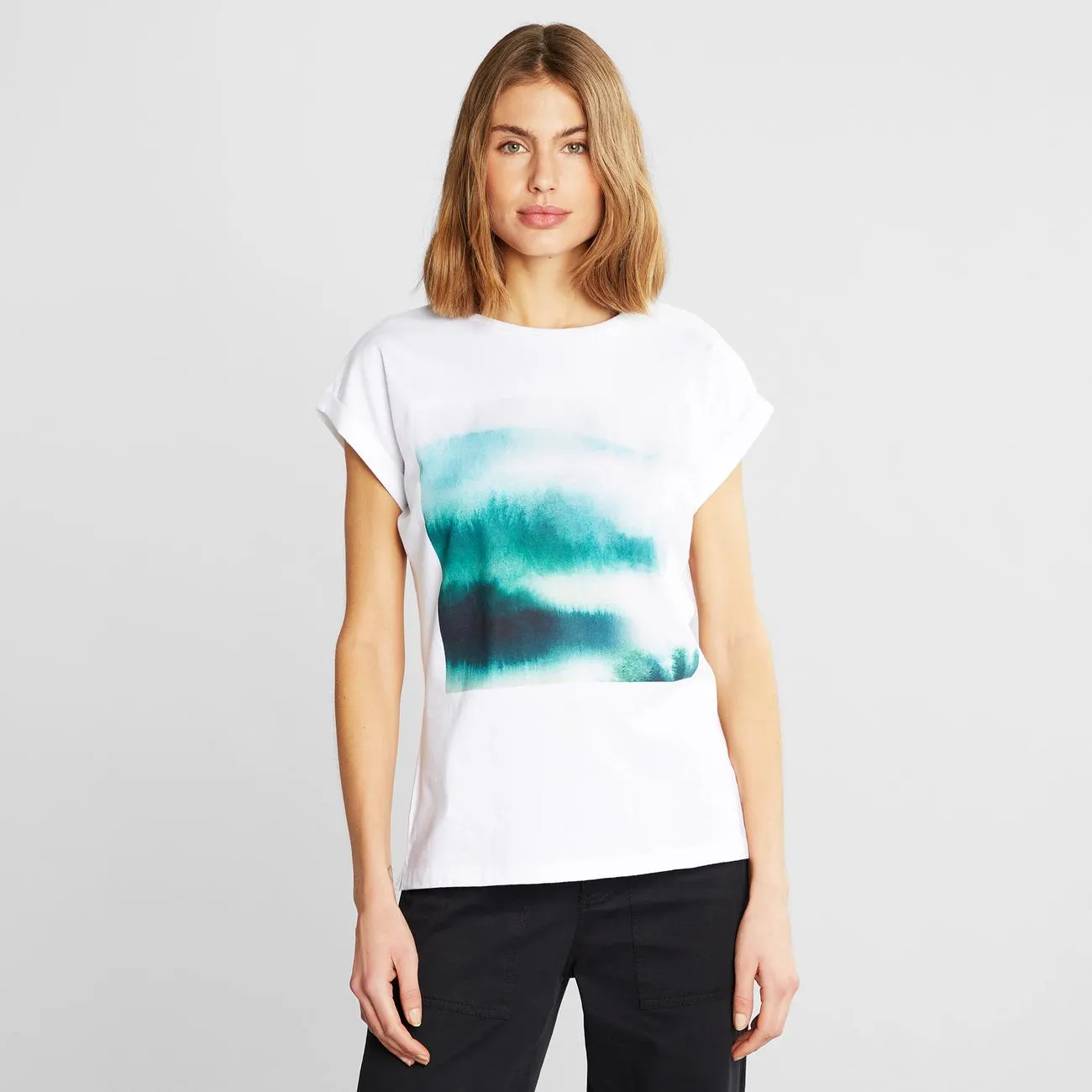 T-shirt Visby Stina Foggy Forest White