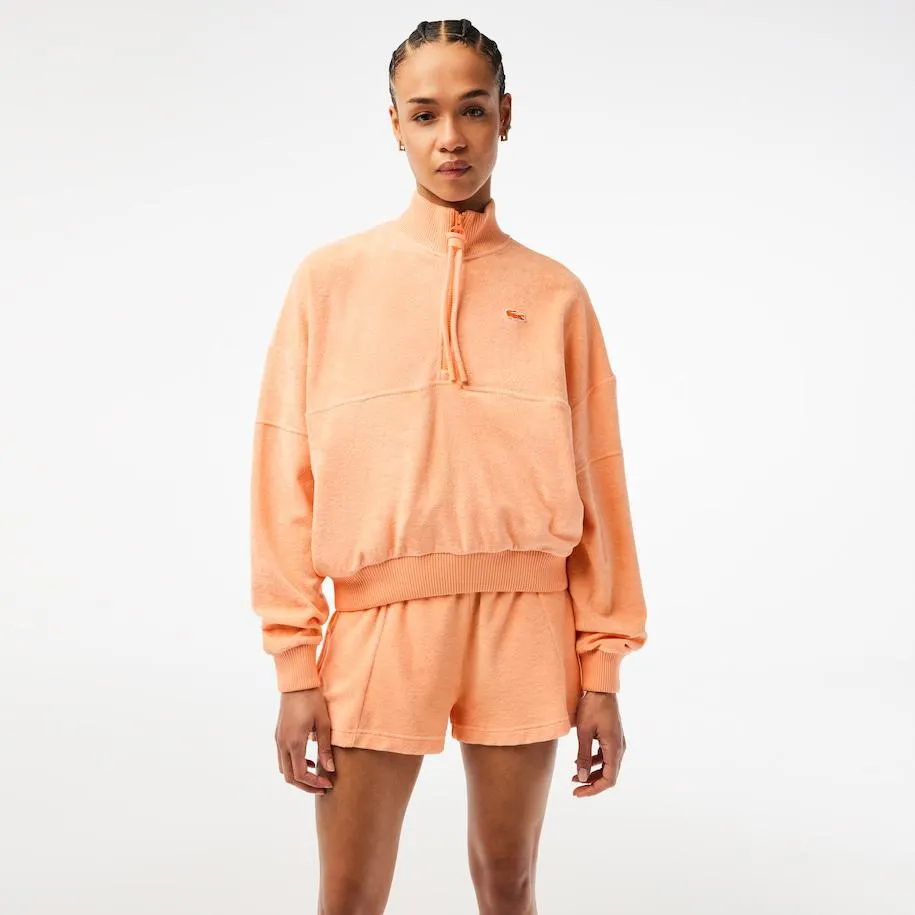 Women’s Oversize High Neck Zipped Fleece Sweatshirt