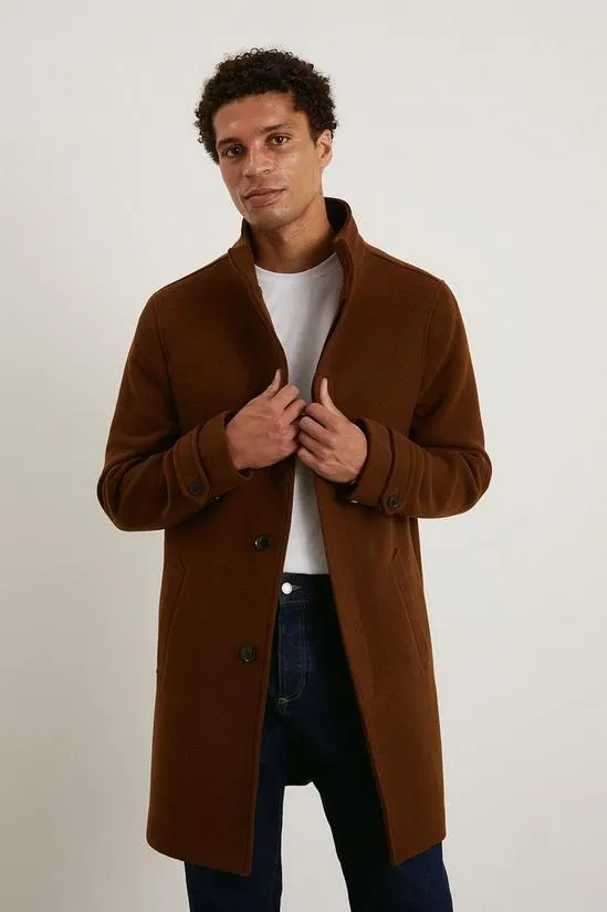 Wool Funnel Neck Coat
