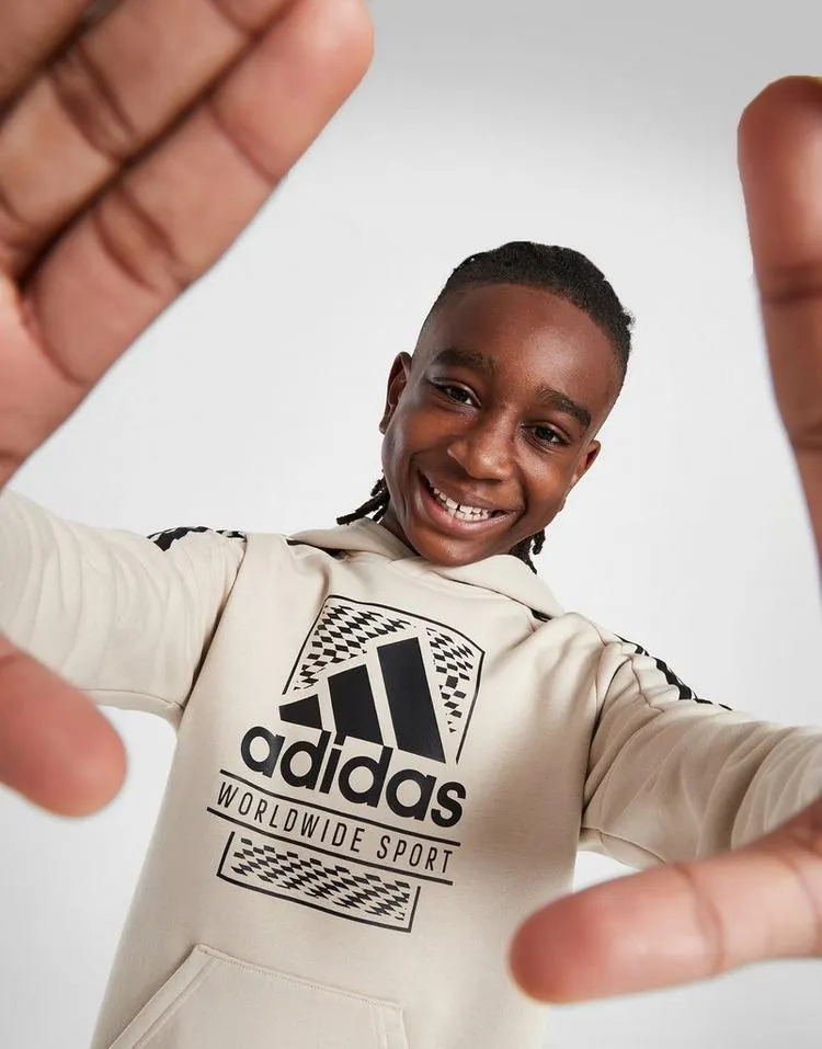 adidas Box Logo Overhead Hoodie Junior