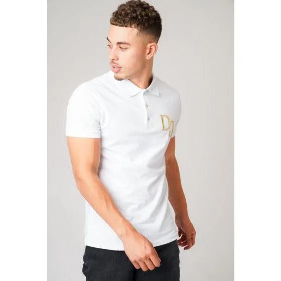 Don Jeans Dj Print Polo T-Shirt White