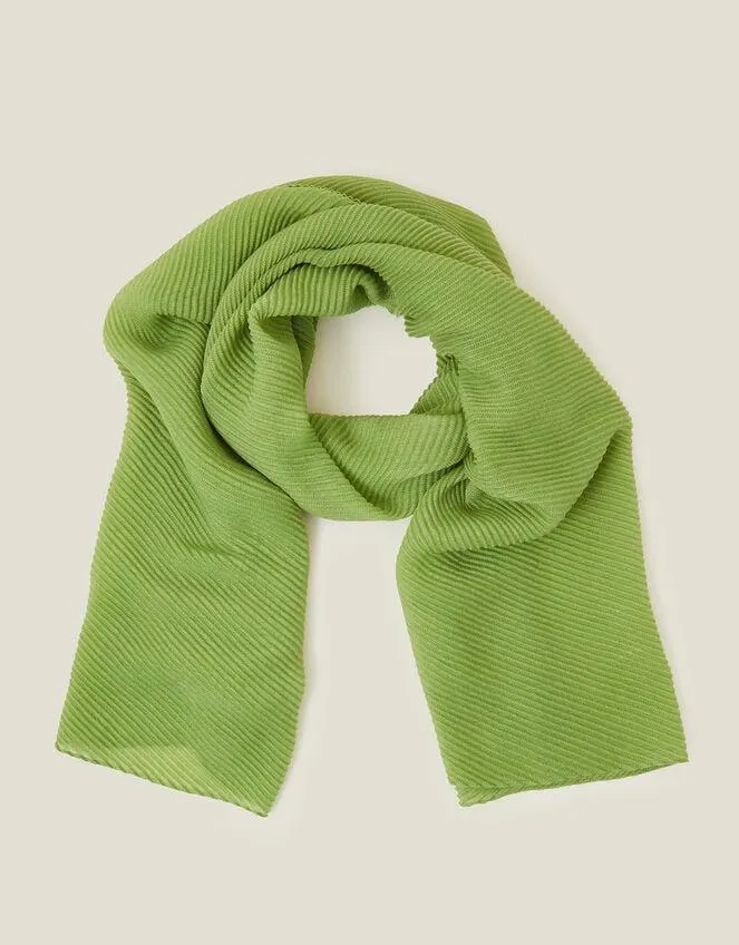 Lightweight Pleated Scarf Green