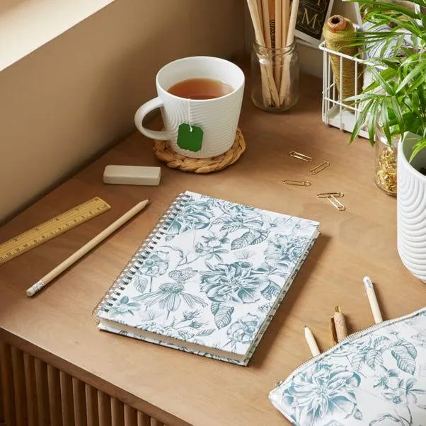 Waters and Noble A5 Mono Botanical Spiral Notebook