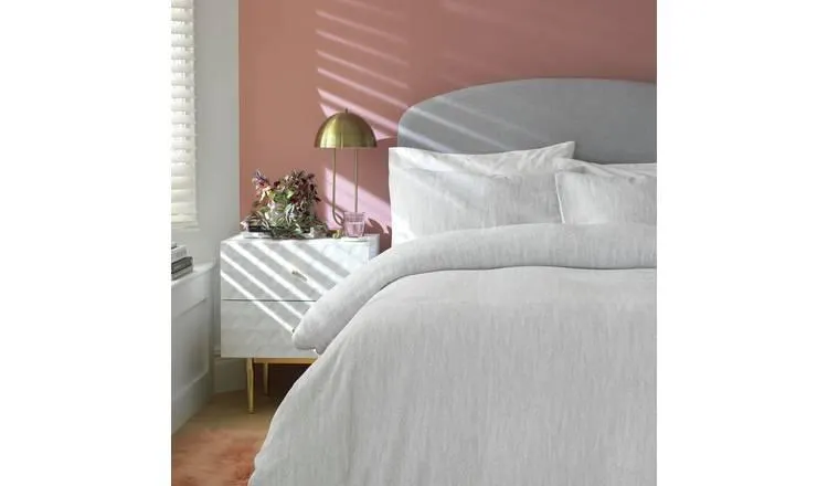 Habitat Cotton Matelassé Grey Bedding Set - Double