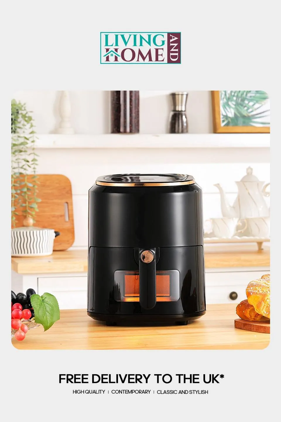 4.5L Black Digital Touchscreen Air Fryer
