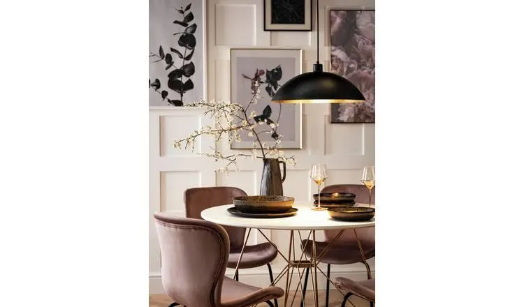 Habitat Yuno Leaf Pendant Shade - Black and Gold