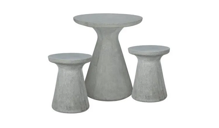 Habitat Milton 2 Seater Fibrestone Garden Bistro Set - Grey