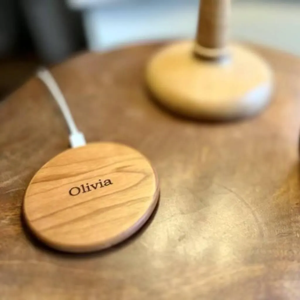 Personalised Premium Solid Wood Wireless Charger