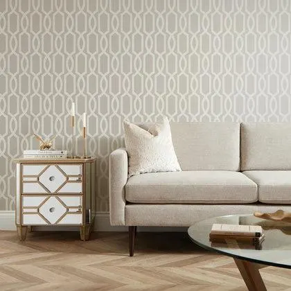 London Trellis Wallpaper in Pewter