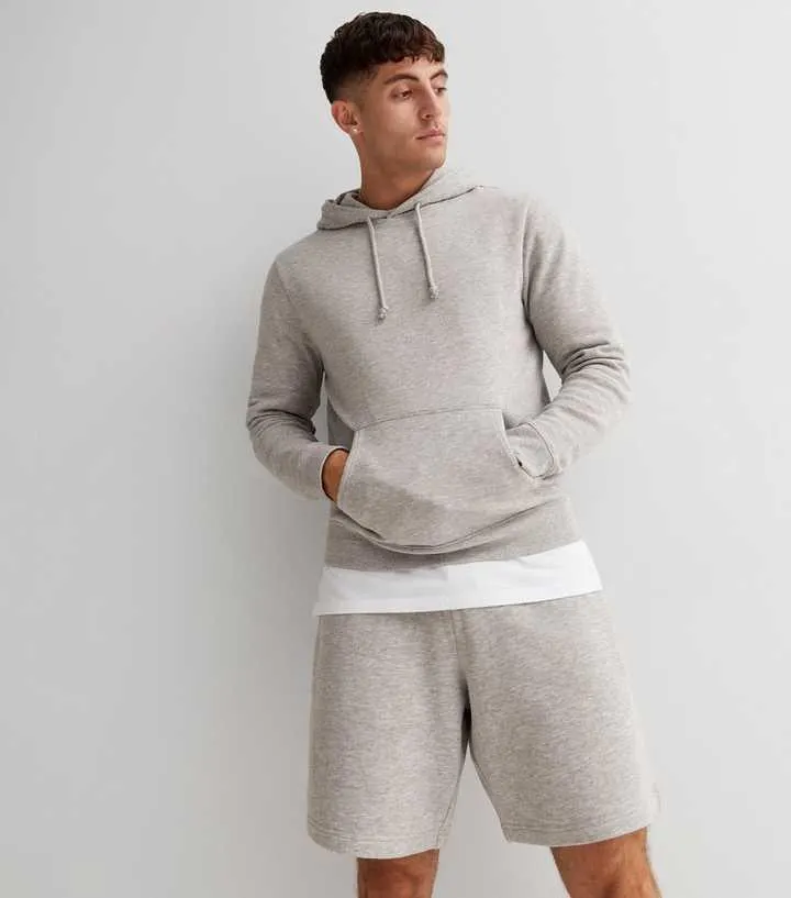 Grey Marl Pocket Front Hoodie