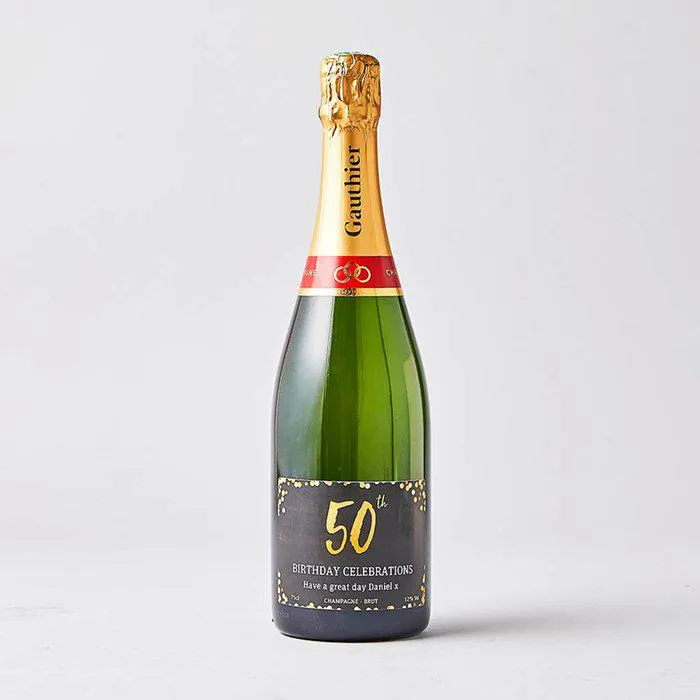 Personalised Champagne 50th Birthday 75cl