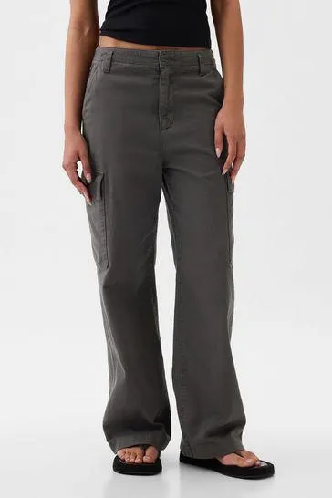 Mid Rise Loose Chinos Cargo Trousers