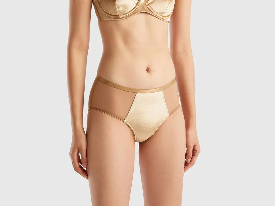 High-rise velour briefs