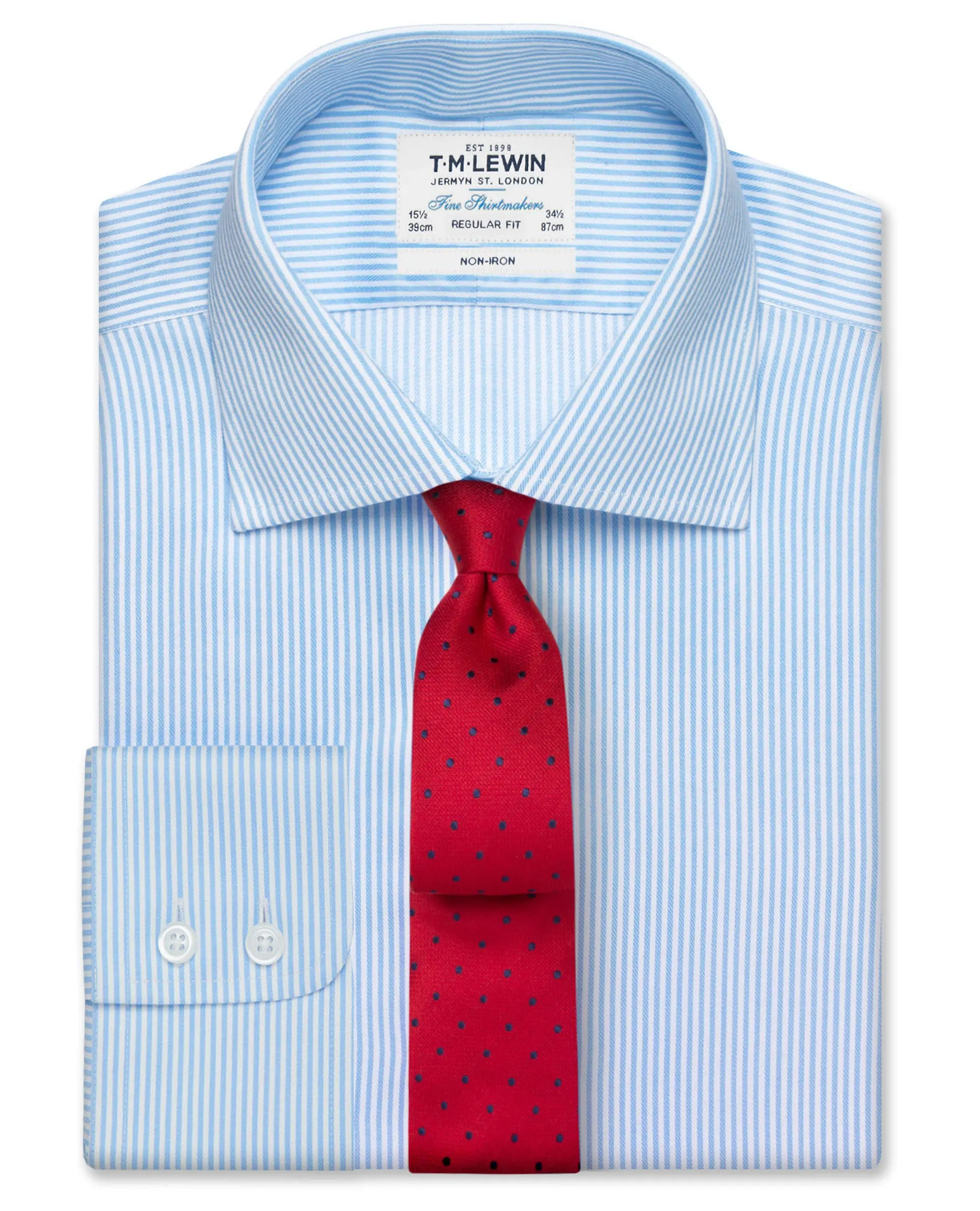 Non-Iron Blue Bengal Stripe Regular Fit Shirt