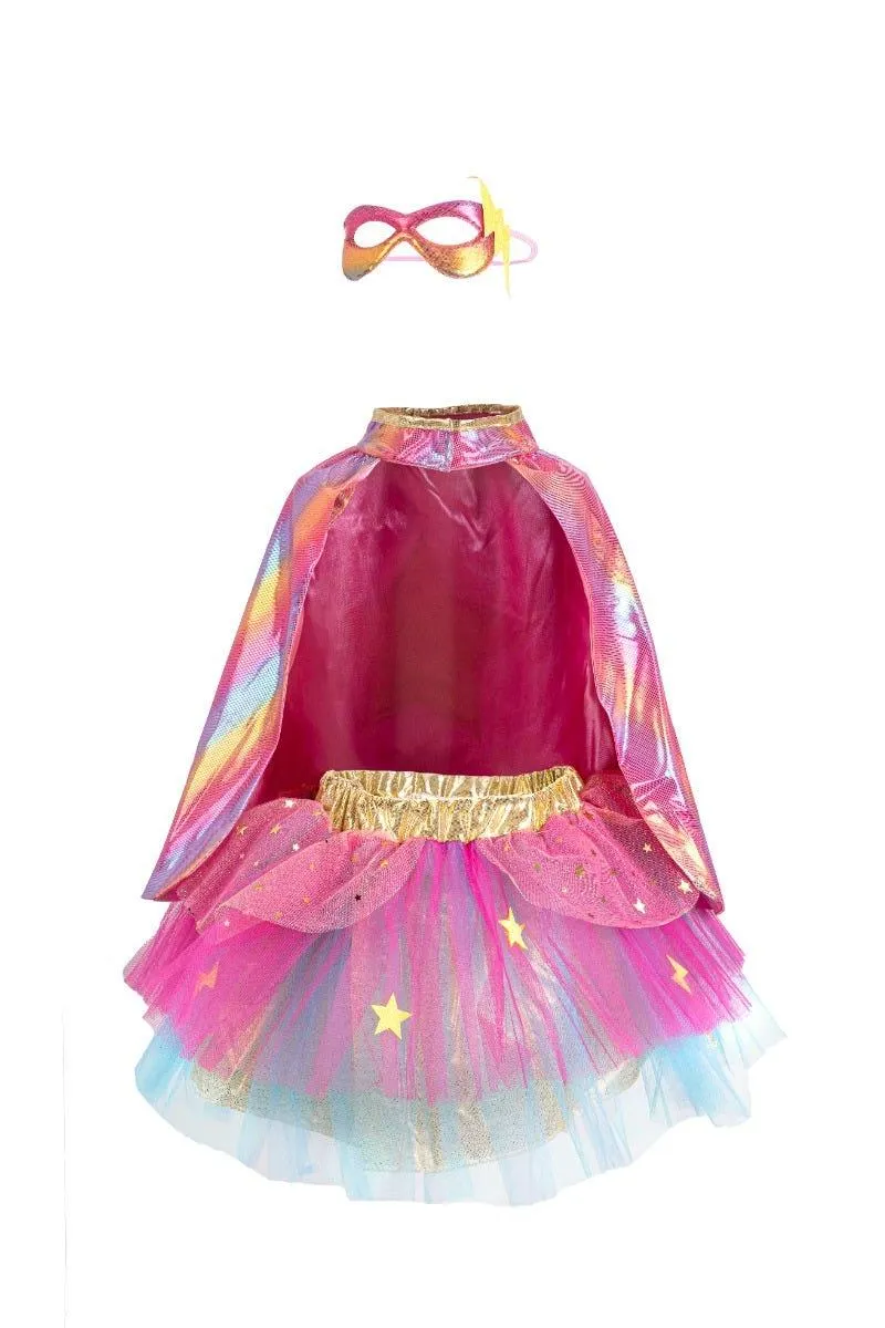 Super Duper Tutu, Cape And Mask Pink / Gold (4-6 years)