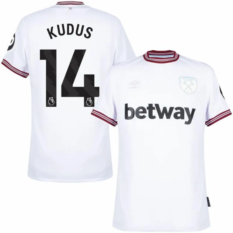 Umbro West Ham Away Kudus 14 Shirt 2023-2024 (Premier League)