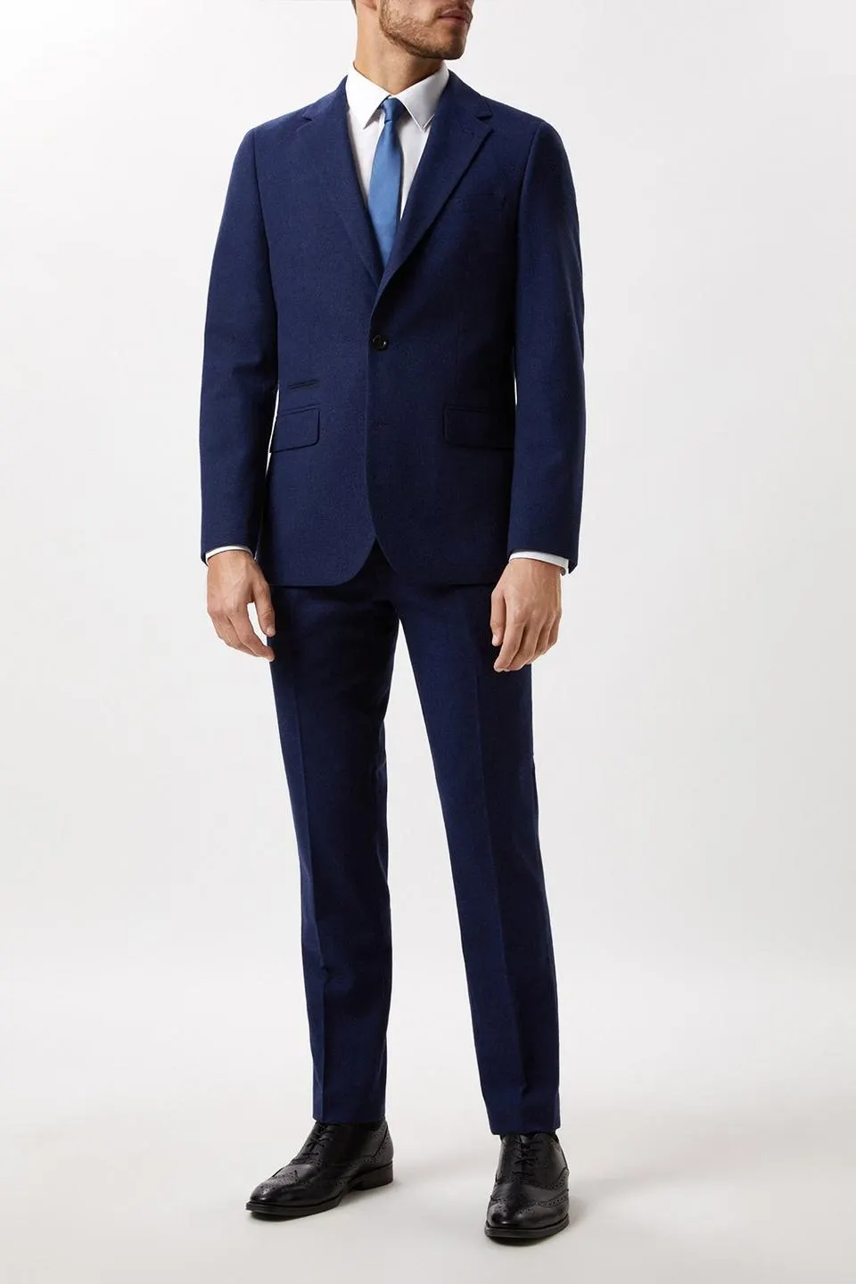 Slim Fit Navy Tweed Suit Jacket