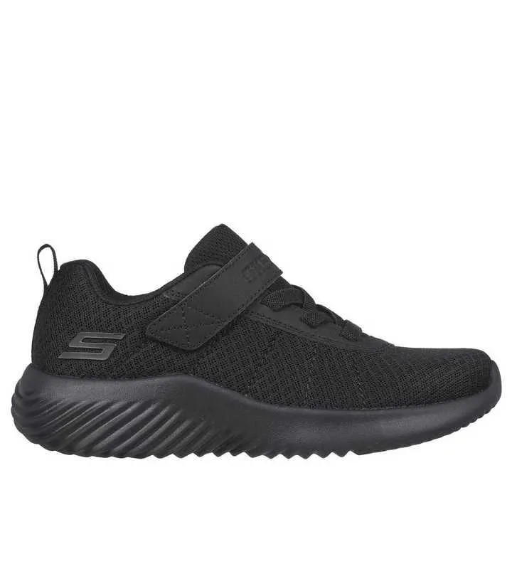 Skechers Kids Black Bounder Strap Mesh Trainers