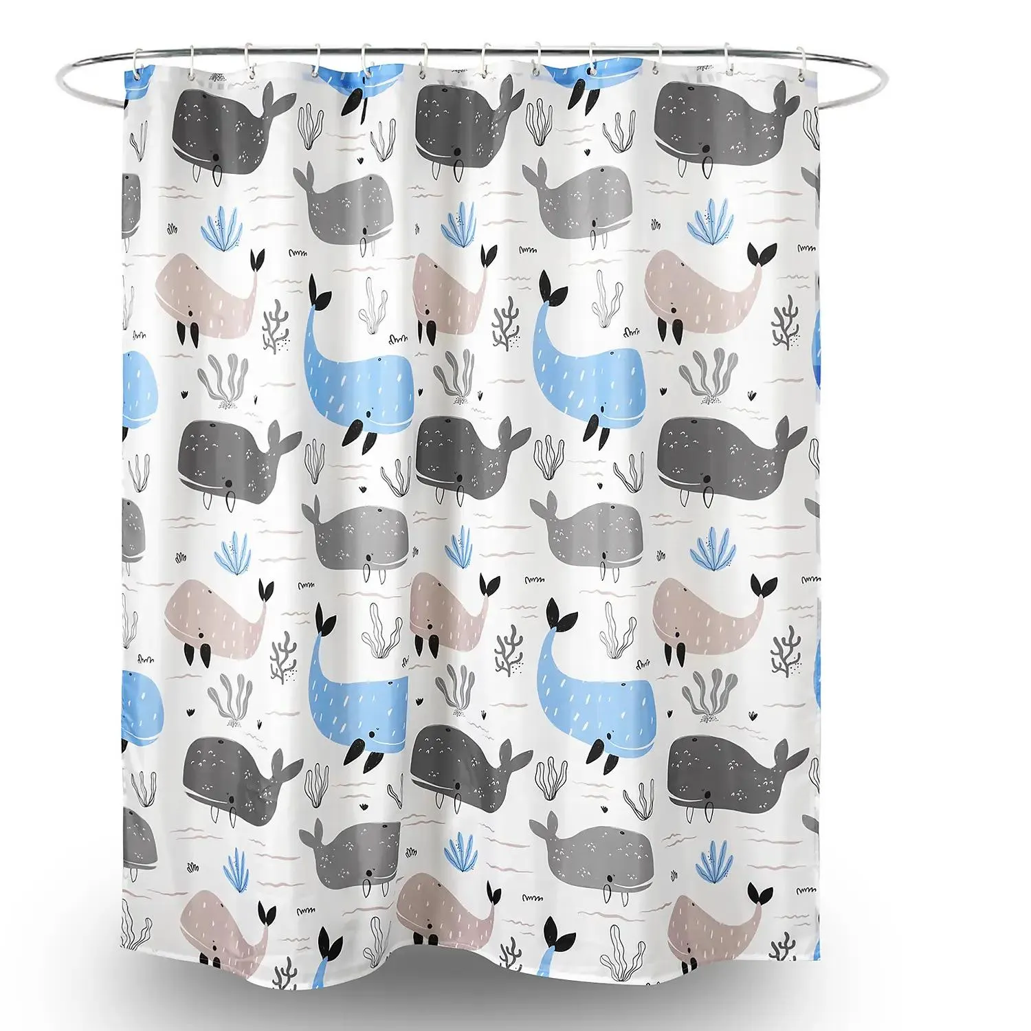 Homebase Whales Shower Curtain