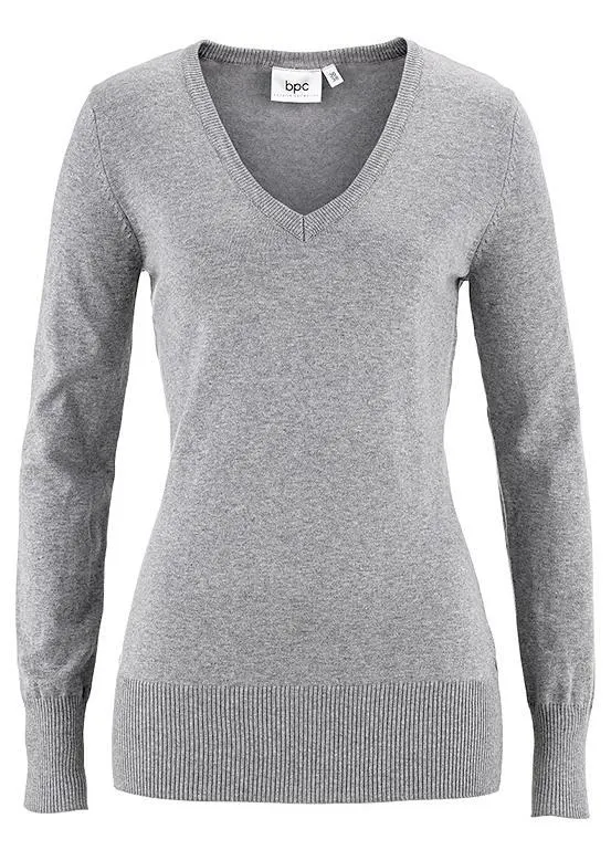 bonprix Smooth Knit V-Neck Jumper